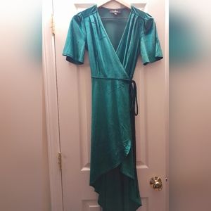 Lulus emerald wrap dress XS